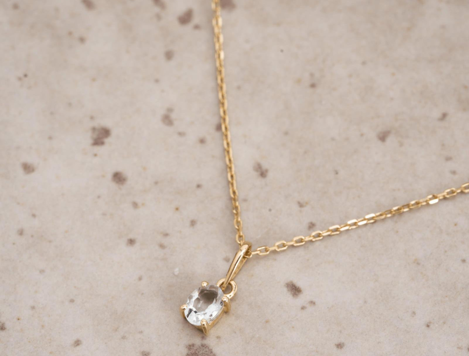 Picture of Luna Rae Solid 9k Gold Aquamarine Necklace