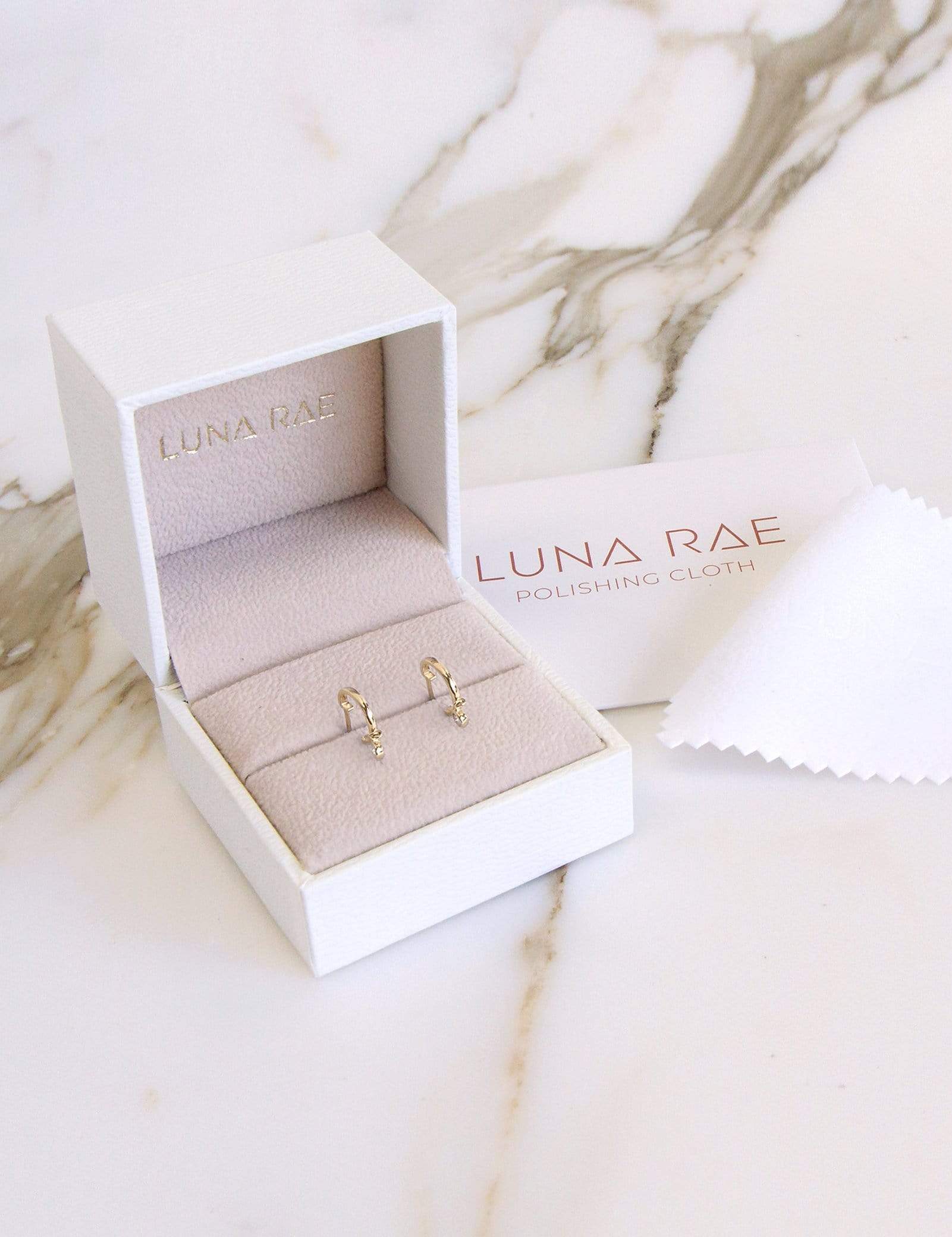 Picture of Luna Rae Solid 9k Gold Diamond Sky Hoops