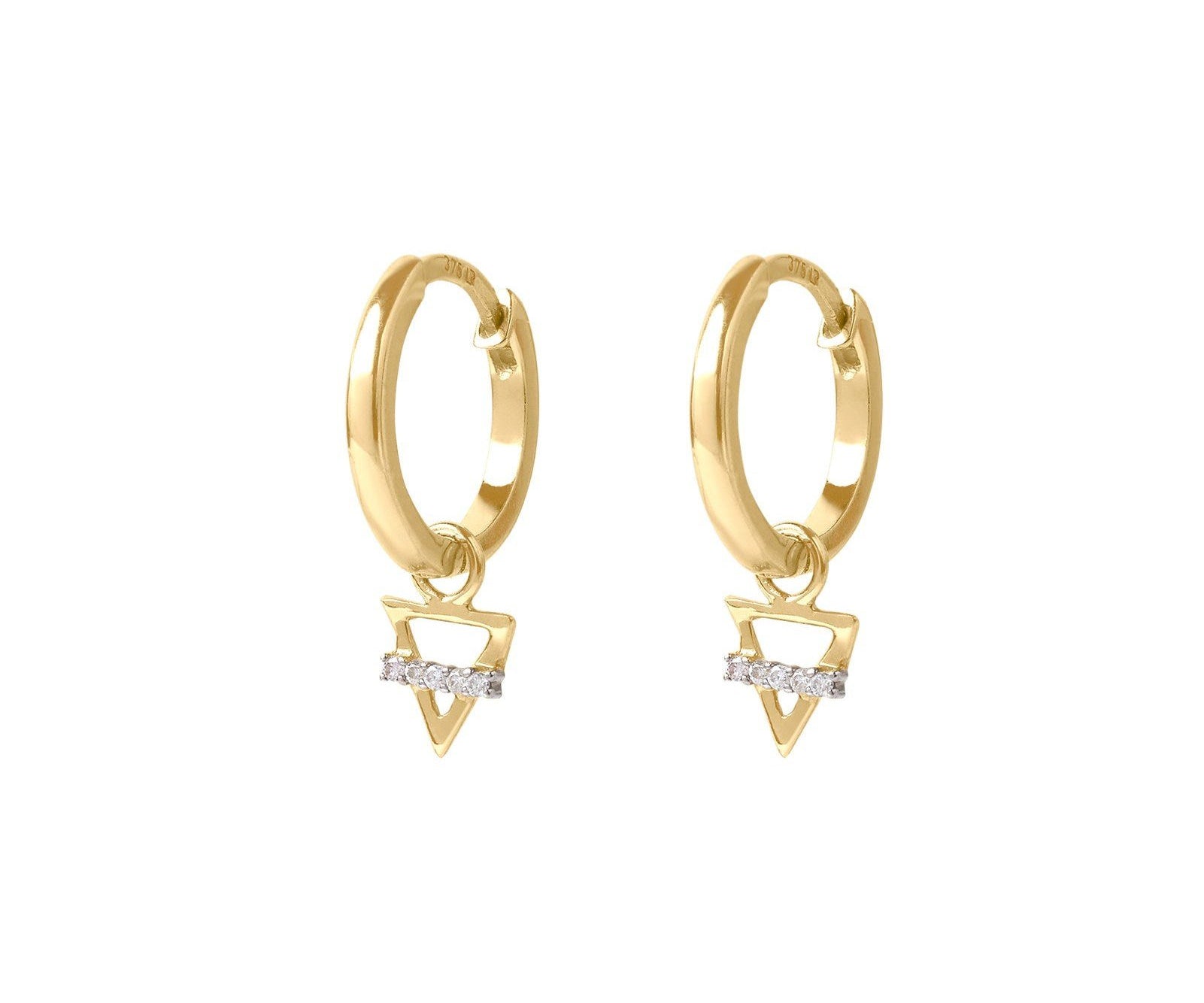 Picture of Luna Rae Solid 9k Gold Earth Element Hoops