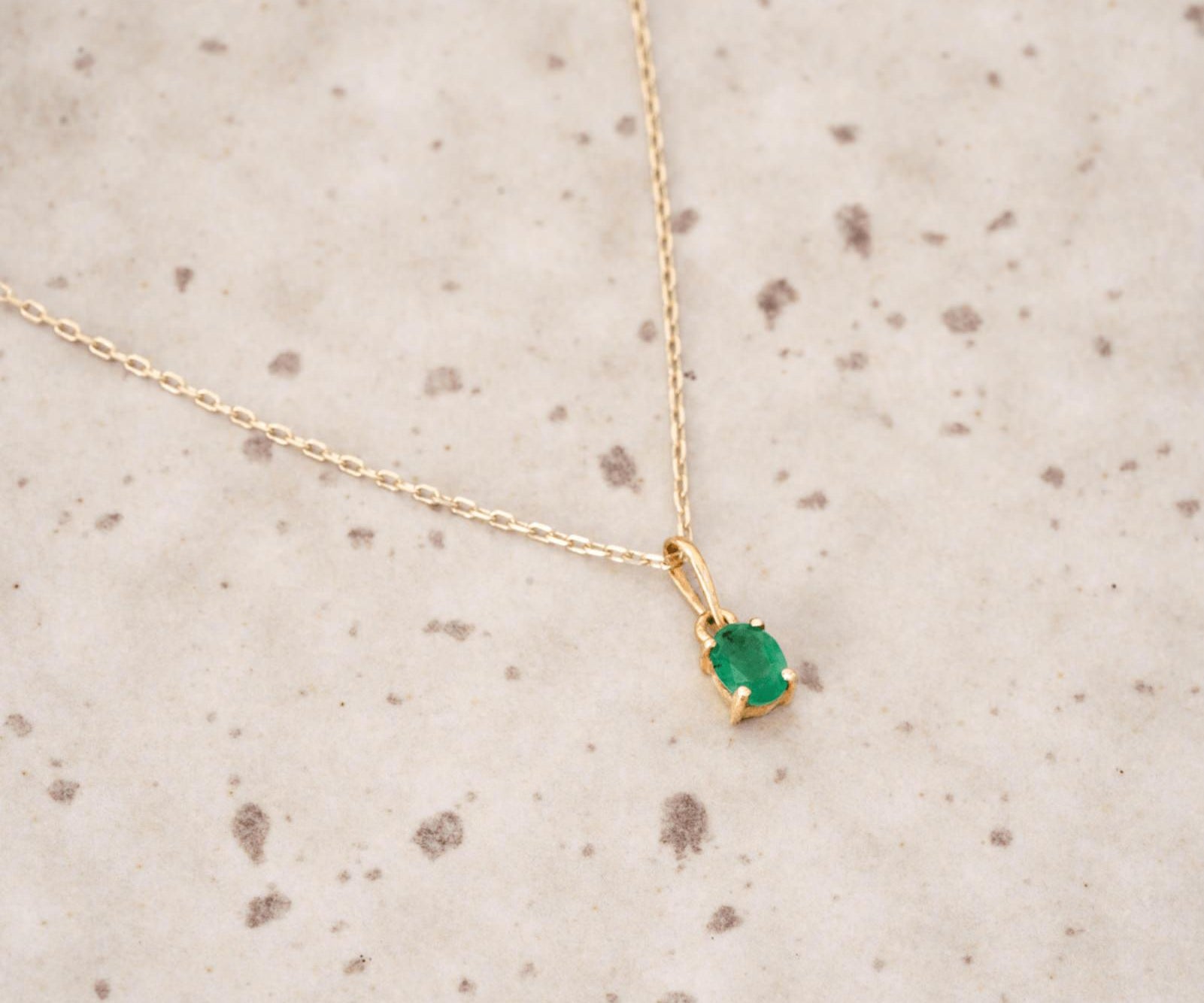 Picture of Luna Rae Solid 9k Gold Emerald Necklace