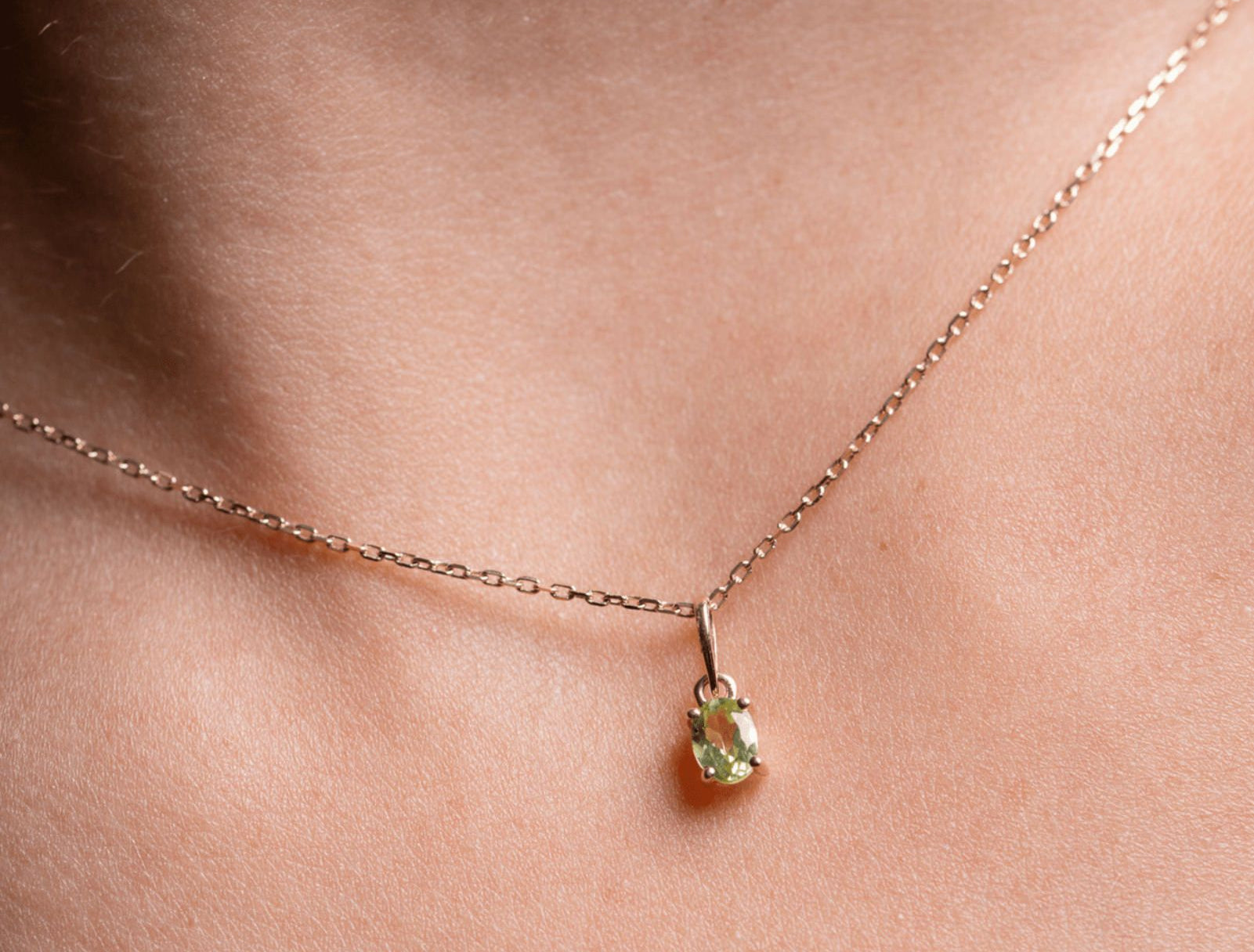 Picture of Luna Rae Solid 9k Gold Peridot Necklace