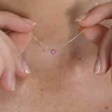 Pink Heart Sapphire Necklace