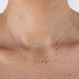Pink Heart Sapphire Necklace