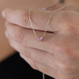 Pink Heart Sapphire Necklace