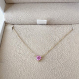 Pink Heart Sapphire Necklace