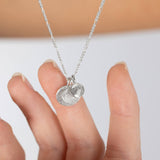 Silver Waved Disc Imprint Pendant